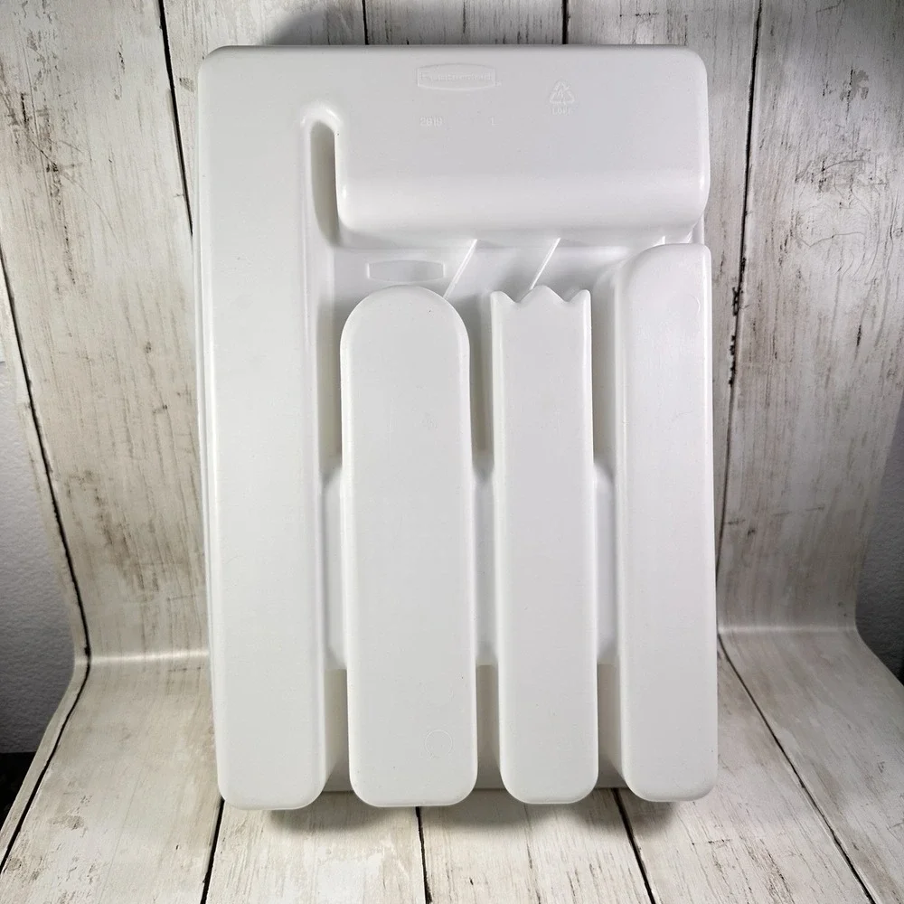 VTG Rubbermaid 2919-RD WHT Plastic‎ Cutlery Tray, 13-1/2